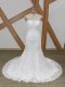 Glittering White Tulle Lace Up Bridal Gown Sleeveless Brush Train Lace