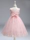 Sleeveless Lace and Bowknot Zipper Flower Girl Dresses for Less