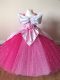Attractive Ball Gowns Child Pageant Dress Fuchsia Off The Shoulder Tulle Short Sleeves Floor Length Zipper