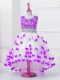 Best Selling Ball Gowns Flower Girl Dresses for Less White Scoop Tulle Sleeveless High Low Zipper