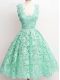 Apple Green Zipper Straps Lace Wedding Party Dress Lace Sleeveless