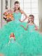 Floor Length Turquoise Quinceanera Dresses Sweetheart Sleeveless Lace Up