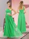 On Sale Green Sleeveless Floor Length Beading Lace Up Prom Dress