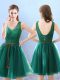 Deluxe Green Sleeveless Tulle Backless Court Dresses for Sweet 16 for Prom and Party