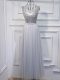 Empire Homecoming Dress Grey Scoop Tulle Sleeveless Floor Length Lace Up