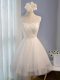 Vintage Champagne Lace Up Scoop Beading Military Ball Gowns Tulle Sleeveless