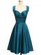 New Arrival Teal Quinceanera Dama Dress Prom and Party and Wedding Party with Ruching Straps Sleeveless Lace Up