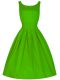 Great A-line Scoop Sleeveless Taffeta Knee Length Lace Up Ruching Dama Dress for Quinceanera