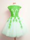 Custom Fit Multi-color Sleeveless Appliques Mini Length Bridesmaid Dress