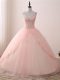 Pink Lace Up Sweet 16 Dresses Beading and Appliques Sleeveless Floor Length