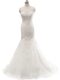 Perfect White Sleeveless Lace Clasp Handle Wedding Gown