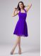 Discount Knee Length Zipper Mother Of The Bride Dress Purple for Prom and Party with Ruching