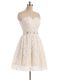 Pretty A-line Homecoming Dress Champagne Sweetheart Tulle Sleeveless Mini Length Zipper