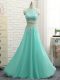Trendy Apple Green Sleeveless Mini Length Lace and Appliques Side Zipper Prom Dress