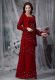 Wine Red Zipper Mother of Groom Dress Beading Sleeveless Floor Length