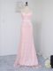 Trendy Baby Pink Quinceanera Court of Honor Dress Prom and Party and Wedding Party with Lace Sweetheart Sleeveless Zipper