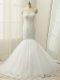 Tulle Sleeveless Wedding Gown Brush Train and Lace