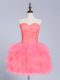 Free and Easy Sweetheart Sleeveless Tulle Homecoming Dress Lace and Appliques Lace Up