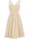 Luxury Champagne Sleeveless Chiffon Side Zipper Bridesmaids Dress for Prom and Party and Wedding Party