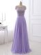 Enchanting Chiffon Scoop Sleeveless Zipper Beading Evening Dresses in Lavender
