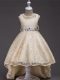 Champagne Lace Up Scoop Beading Flower Girl Dresses for Less Lace Sleeveless