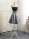 Grey Prom Dress Prom and Party and Sweet 16 with Lace and Appliques Strapless Sleeveless Side Zipper