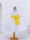 Customized White Little Girls Pageant Gowns Wedding Party with Bowknot Scoop Sleeveless Zipper
