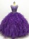 Fantastic Sleeveless Beading and Ruffles Lace Up Quinceanera Gown