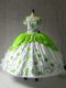 Multi-color Off The Shoulder Lace Up Embroidery and Ruffles 15 Quinceanera Dress Cap Sleeves
