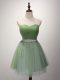 Mini Length A-line Sleeveless Green Court Dresses for Sweet 16 Lace Up