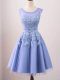 Exceptional Lavender Quinceanera Court of Honor Dress Prom and Party and Wedding Party with Lace Scoop Sleeveless Lace Up