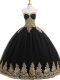 Top Selling Black Strapless Lace Up Appliques 15th Birthday Dress Sleeveless