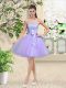 Perfect Sleeveless Lace and Belt Lace Up Quinceanera Court of Honor Dress