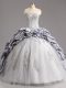 Charming Silver Ball Gown Prom Dress Sweetheart Sleeveless Brush Train Lace Up