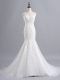 Sweet Zipper Wedding Dress White for Wedding Party with Lace Brush Train