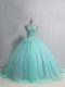 Edgy Sleeveless Lace Up Floor Length Appliques Sweet 16 Quinceanera Dress