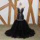 Black Sleeveless Tulle Brush Train Lace Up Homecoming Dress for Prom and Party and Military Ball