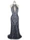Black Column/Sheath Beading Dress for Prom Zipper Tulle Sleeveless