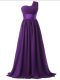 Smart Purple Sleeveless Chiffon Lace Up Dama Dress for Prom and Party and Wedding Party