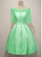 New Style Knee Length Apple Green Wedding Party Dress Taffeta Half Sleeves Lace