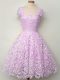 Hot Selling Floor Length A-line Sleeveless Lilac Dama Dress for Quinceanera Lace Up