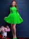 Chiffon Scalloped 3 4 Length Sleeve Lace Up Beading and Lace and Appliques Damas Dress in