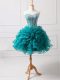 Customized Teal Sleeveless Organza Lace Up for Prom and Party and Sweet 16