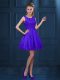 Tulle Sleeveless Knee Length Dama Dress and Lace and Ruffled Layers