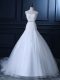 Clearance Sweetheart Sleeveless Bridal Gown Court Train Beading and Lace White Tulle