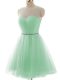 Apple Green Scoop Neckline Beading and Ruching Military Ball Dresses For Women Sleeveless Lace Up
