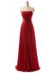 Wine Red Sleeveless Ruching Floor Length Bridesmaid Gown