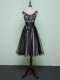 Fashion Black Cocktail Dress Prom and Party with Lace and Appliques Scoop Sleeveless Zipper