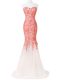 Pretty Mermaid Evening Wear White Sweetheart Tulle Sleeveless Floor Length Lace Up