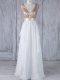 White Sleeveless Chiffon Backless Bridesmaids Dress for Prom and Party and Wedding Party